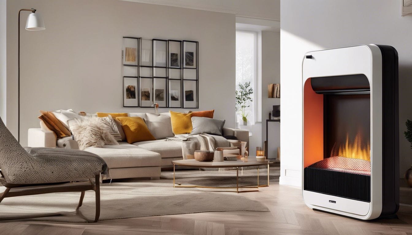 Een gezellige woonkamer setting met de Sun Heat PK-3000 petroleum kachel.