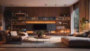 Een comfortabele woonkamer met een evoenergy petroleumkachel als middelpunt en gezellig meubilair.