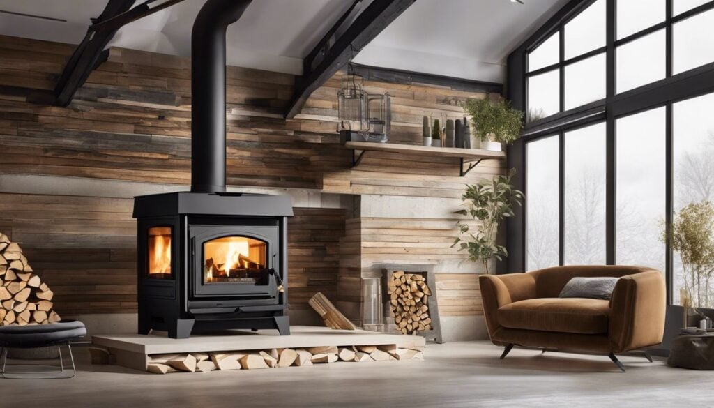 Een weergave van hoogwaardige houtkachels in een grote magazijn.