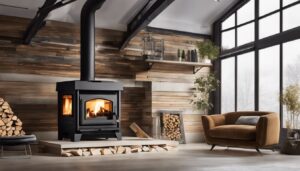 Een weergave van hoogwaardige houtkachels in een grote magazijn.