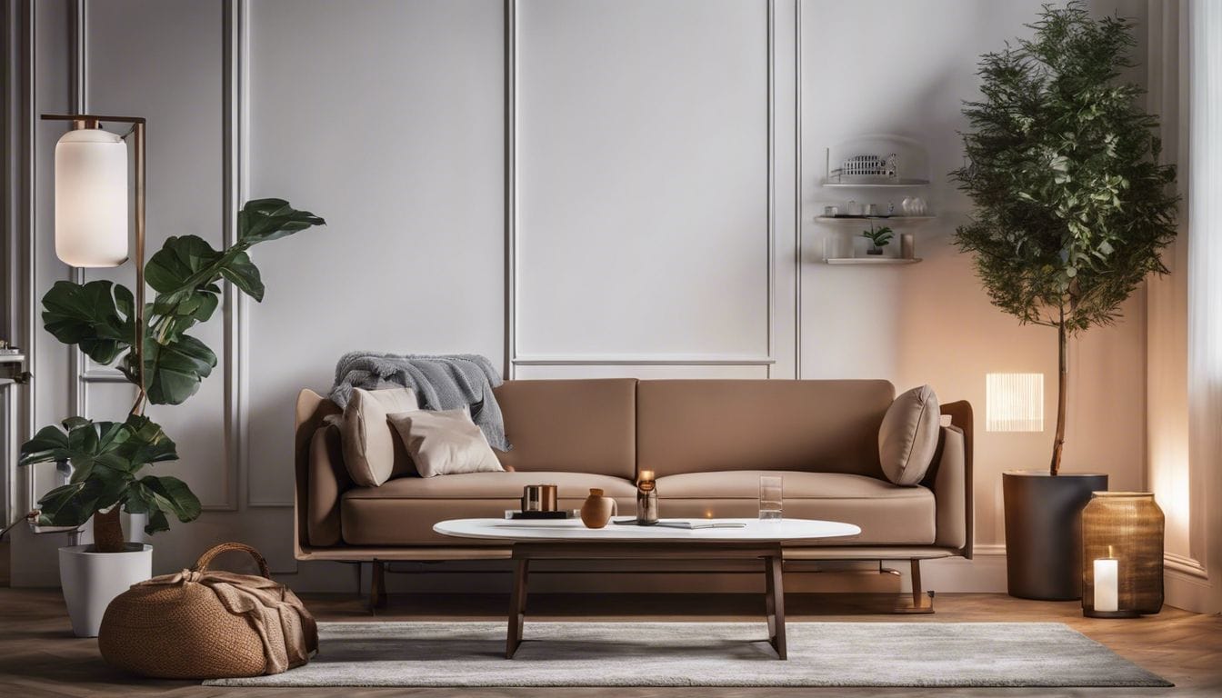 Een gezellige woonkamer met Qlima elektronische petroleumkachel SRE3531C2.