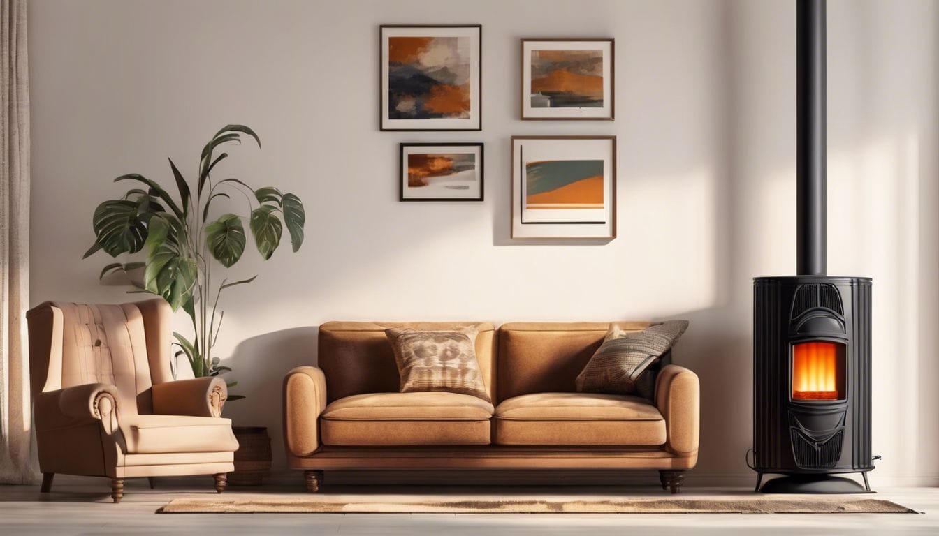 Een gezellige woonkamer met vintage uitstraling en comfortabel meubilair.