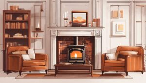 Een comfortabele woonkamer met gezellig meubilair en warme kleuren en texturen.