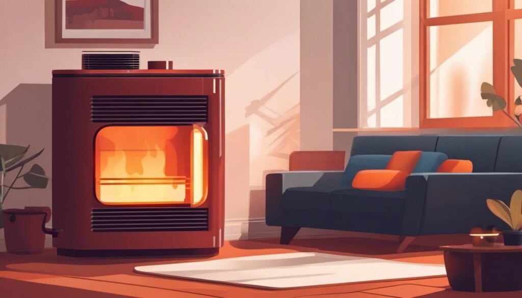 Een persoon verwarmt comfortabel zijn huis met een oliekachel.