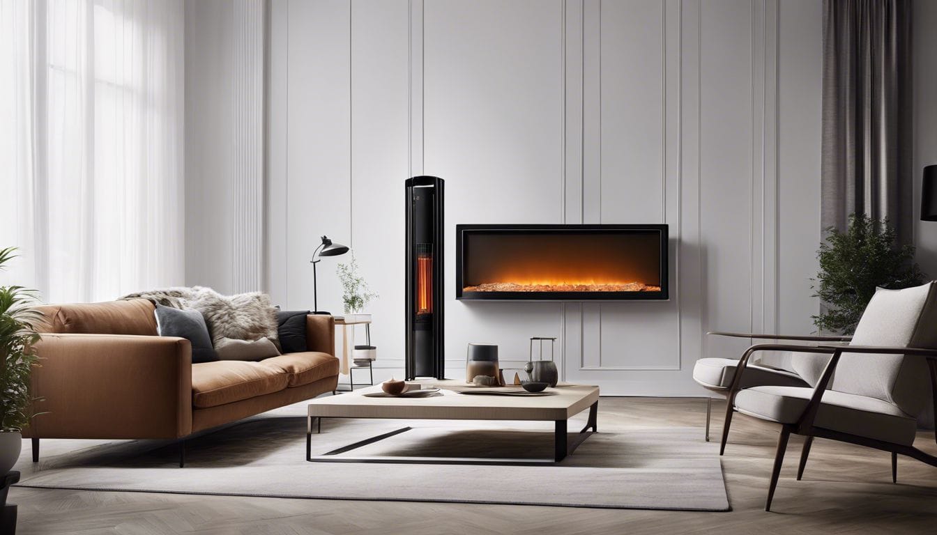 Een comfortabele woonkamer met een moderne Wehkamp elektrische verwarming.