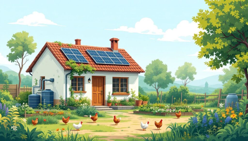 Een duurzame, off-grid boerderij in Portugal met zonne-energie en regenwateropvang.