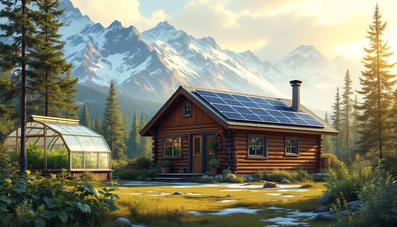 Een afgelegen, zelfvoorzienende blokhut in de ongerepte wildernis van Alaska. Een afgelegen, zelfvoorzienende blokhut in de ongerepte wildernis van Alaska.