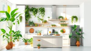 Een moderne keuken met nadruk op duurzaamheid en eco-vriendelijke producten.