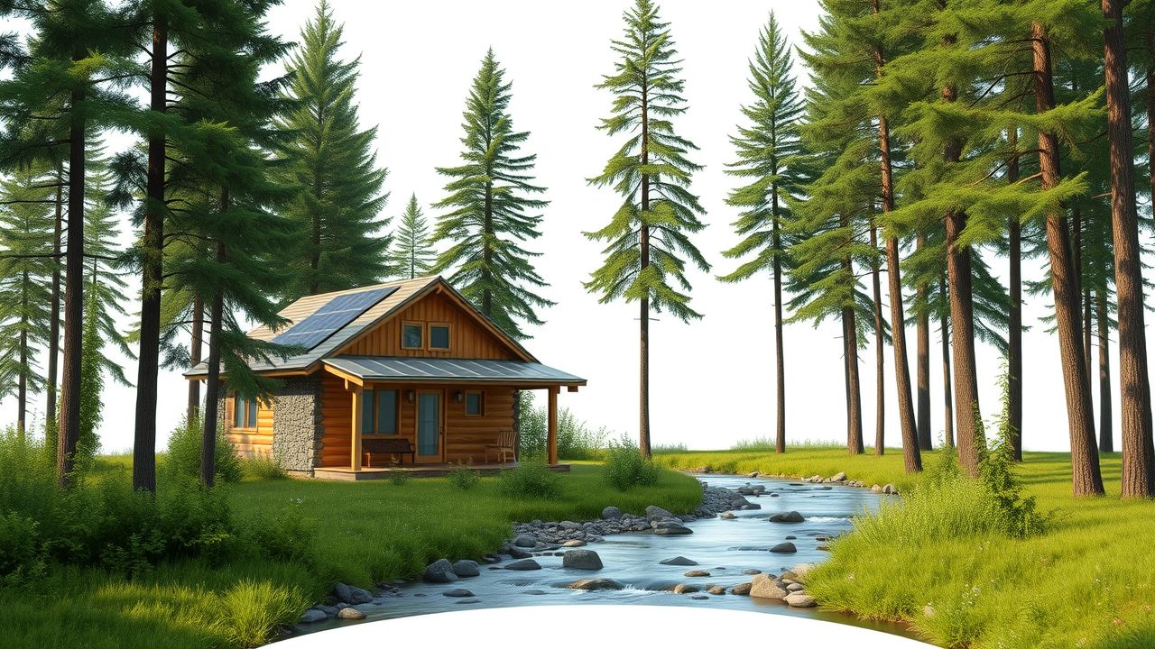 Een afgelegen, duurzame blokhut in de Zweedse bossen. Een afgelegen, duurzame blokhut in de Zweedse bossen.