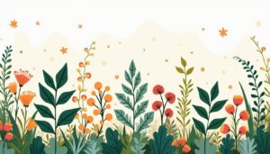 Een vectorillustratie van een permacultuurtuin met tien eetbare heggenplanten.