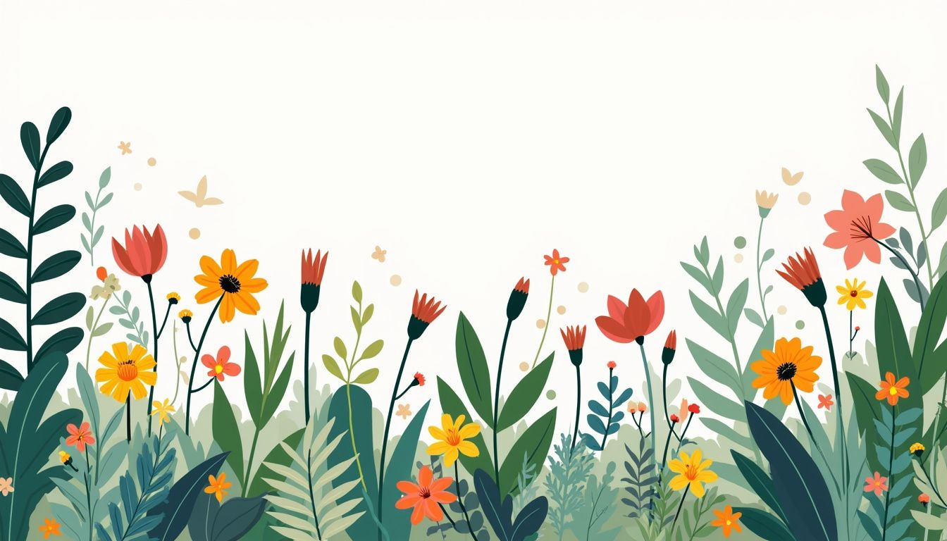 Een minimalistische, moderne illustratie van een diverse permacultuurtuin. Een minimalistische, moderne illustratie van een diverse permacultuurtuin.