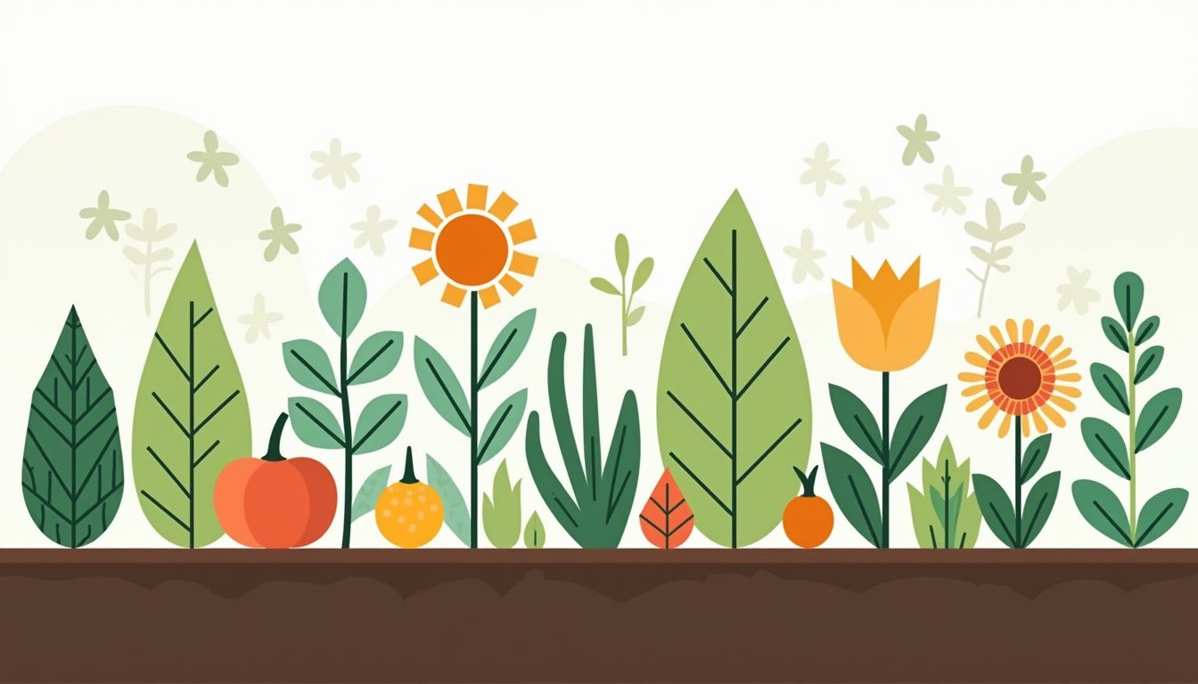 Een minimalistische permacultuur tuin met diverse eetbare planten. Een minimalistische permacultuur tuin met diverse eetbare planten.