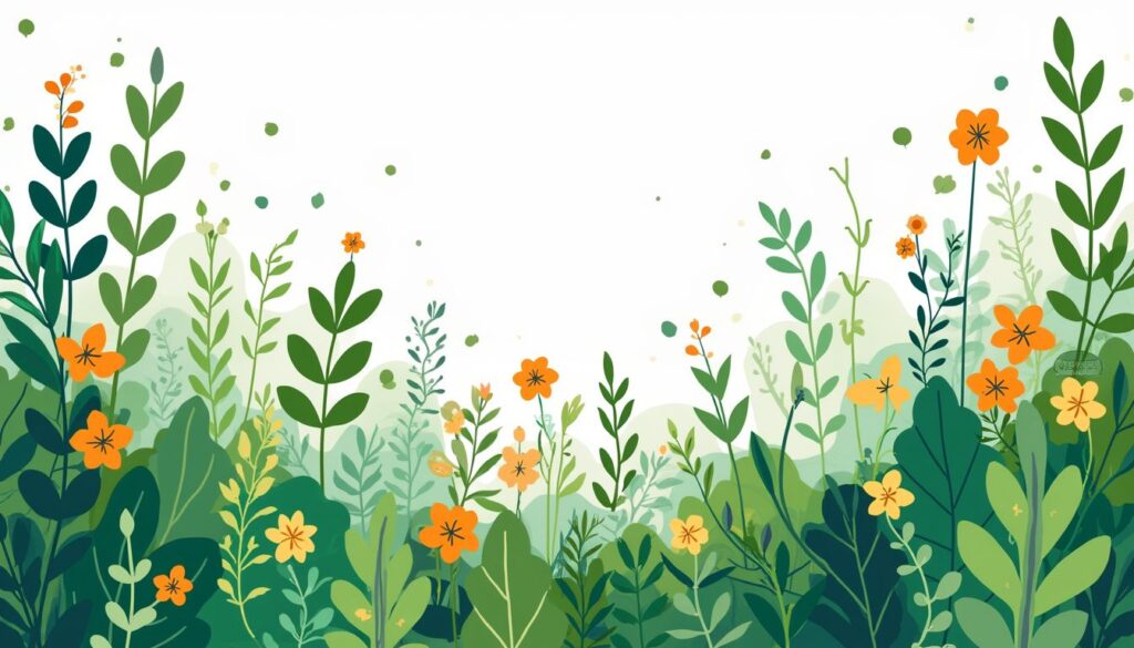 Een platte vectorillustratie van een weelderige stadstuin in Arnhem.