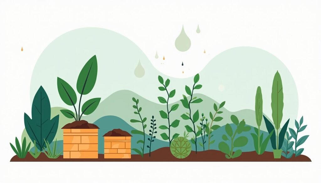 Een rustige permacultuurtuin in Hellevoetsluis met minimalistisch ontwerp en duurzame elementen.