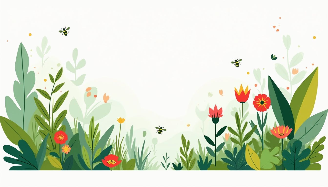 Een moderne, minimalistische vectorillustratie van een vredige permacultuurtuin. Een moderne, minimalistische vectorillustratie van een vredige permacultuurtuin.